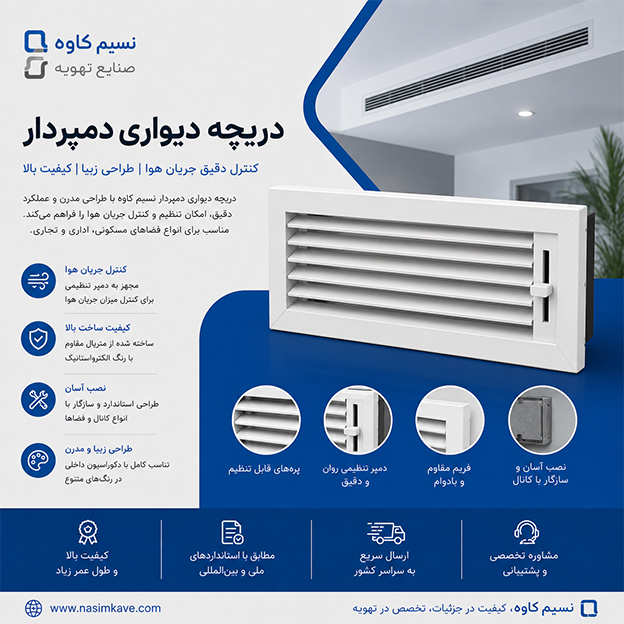 دریچه دیواری دمپر دار